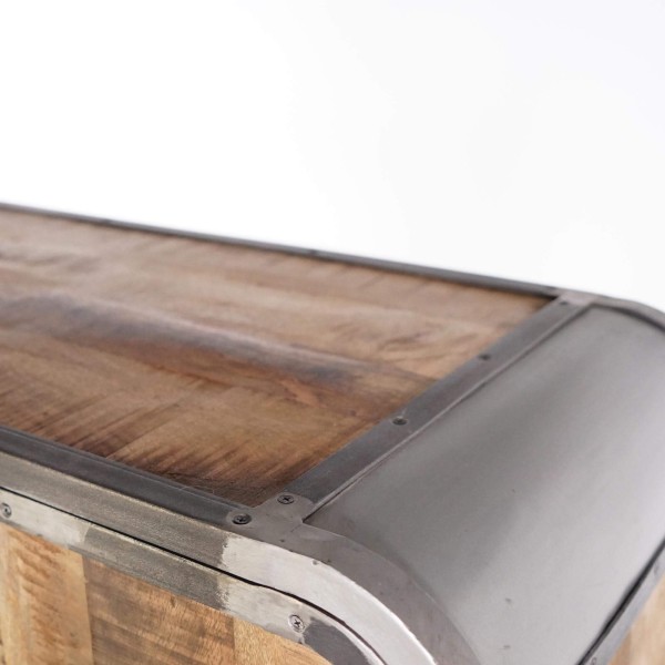 Industrieller Buffetschrank aus Massivholz und Metall 100 cm - Manchester