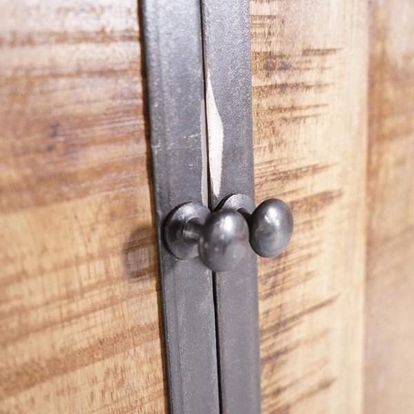 Industrieller Buffetschrank aus Massivholz und Metall 100 cm - Manchester