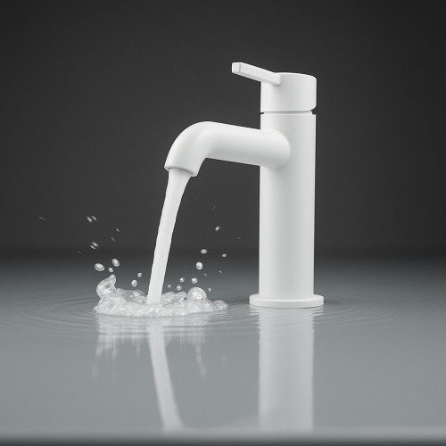 Thermostatische Mischbatterie für Waschbecken im Badezimmer Silia, Bianco