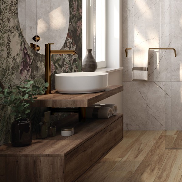 Armatur für Aufsatzwaschbecken mit Thermostatmischer Silia, Gebürstete Bronze