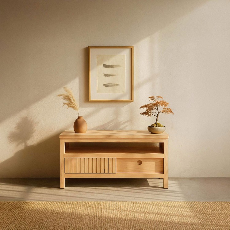 TV-Möbel aus Massivholz 100 cm - Rohini