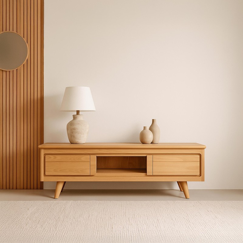 TV-Möbel aus Massivholz 140 cm - Pragati