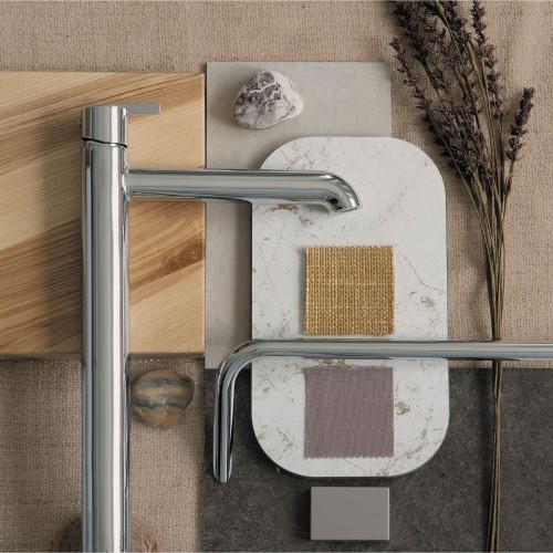 Armatur für Aufsatz-Waschbecken mit Thermostatmischer Silia, Chrom