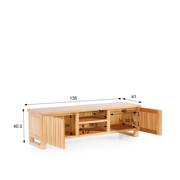 TV-Möbel aus Massivholz 135 cm – Satya