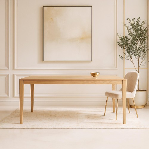 Esstisch aus Eichenholz 200 x 100 cm mit 85 cm Verlängerungsplatte