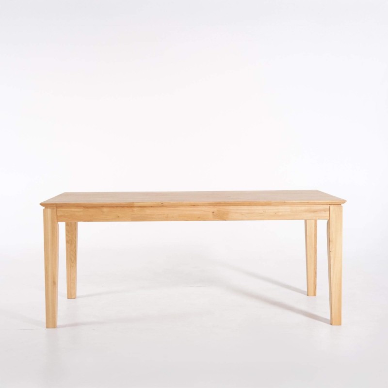 Rechteckiger Esstisch aus Eichenholz 180 x 90 cm mit 60 cm Verlängerungsplatte
