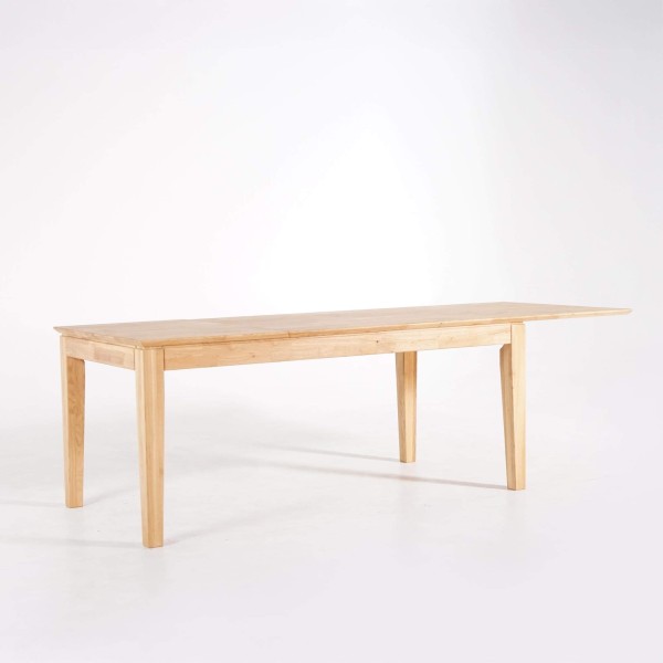 Rechteckiger Esstisch aus Eichenholz 180 x 90 cm mit 60 cm Verlängerungsplatte