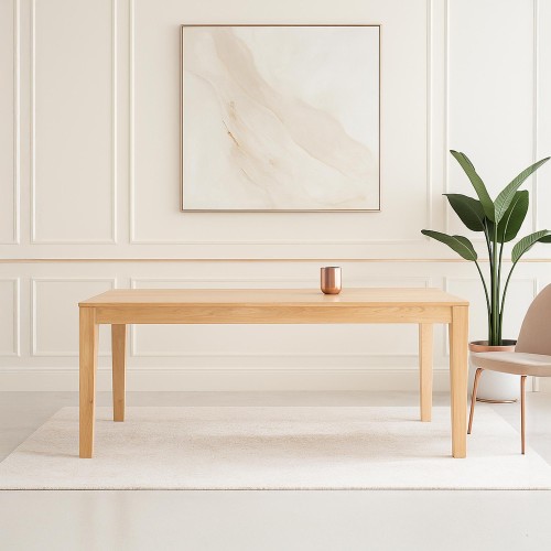 Esstisch aus Eichenholz 180 x 90 cm mit 2 Verlängerungsplatten à 50 cm