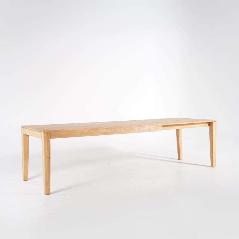 Esstisch aus Eichenholz 180 x 90 cm mit 2 Verlängerungsplatten à 50 cm