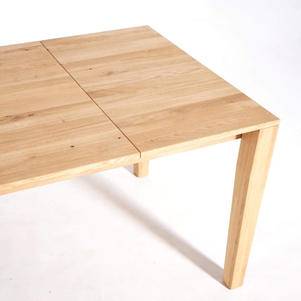 Esstisch aus Eichenholz 180 x 90 cm mit 2 Verlängerungsplatten à 50 cm