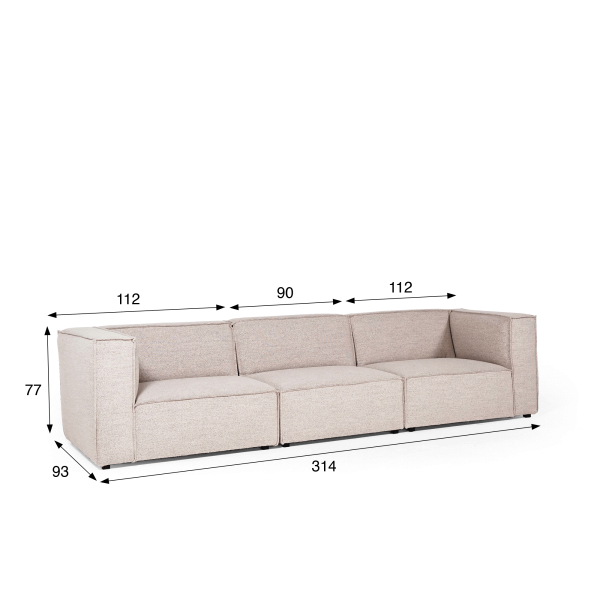 3-Sitzer-Sofa gerade – Isla