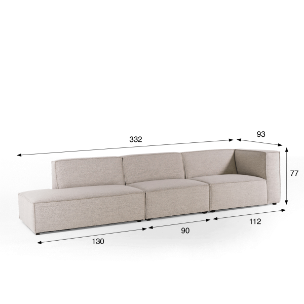 Gerades 3,5-Sitzer-Sofa mit linker Armlehne – Isla