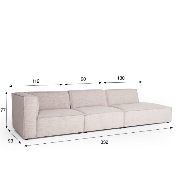 Modernes 5-Sitzer-Sofa offen rechts – Isla