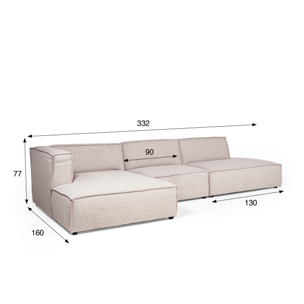 3,5-Sitzer-Sofa mit linker Ottomane – Isla