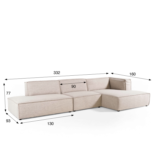 3,5-Sitzer-Sofa mit rechter Recamiere – Isla