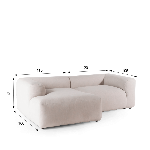 Ecksofa 3-Sitzer mit linker Meridienne – Odea