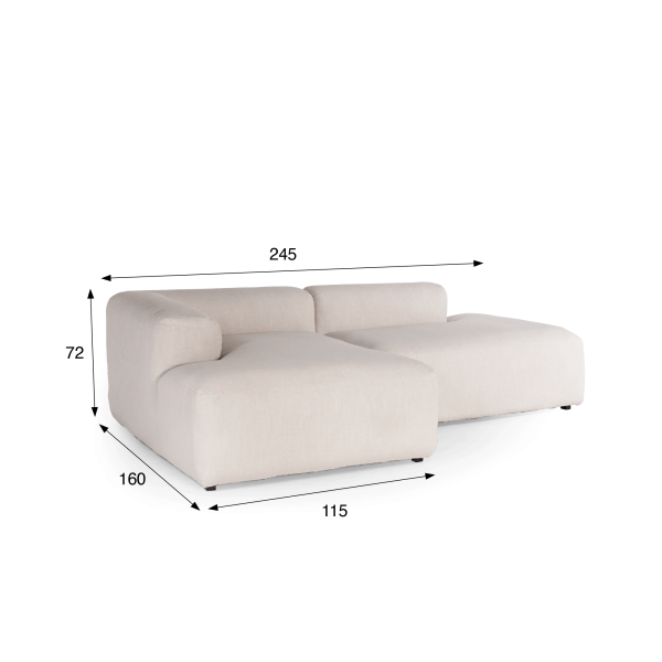 4-Sitzer Ecksofa mit linker Chaiselongue, offen rechts – Odea