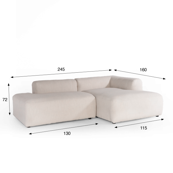 Sofa mit rechter Récamiere, 2,5-Sitzer – Odea
