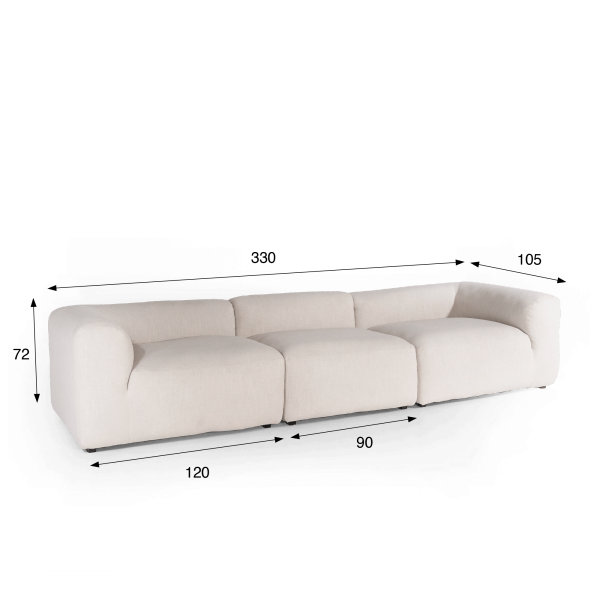 3-Sitzer-Sofa gerade – Odea