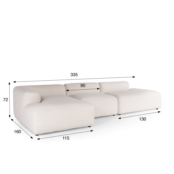 Ecksofa 5-Sitzer mit linker Méridienne, rechts offen – Odea