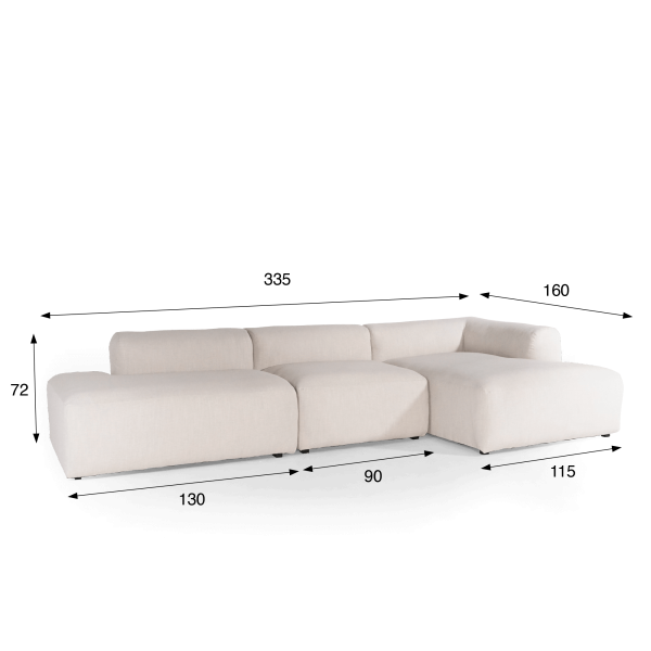 3,5-Sitzer-Sofa mit rechter Recamiere – Odea