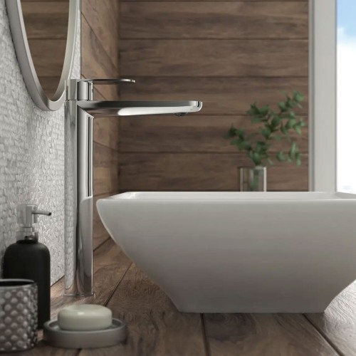 Waschtischarmatur für Aufsatzwaschbecken mit thermostatischem Mischer Alpinia, Chrom