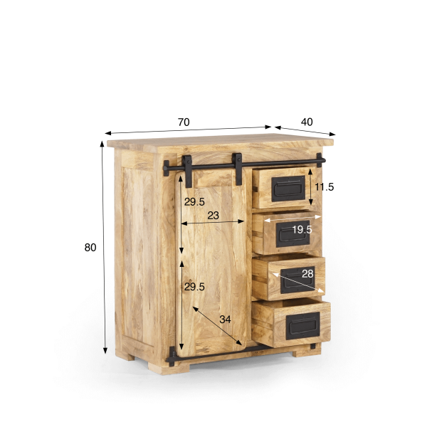 Industrielles Badezimmermöbel 70 cm – Paris