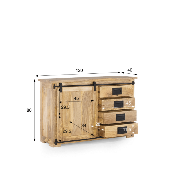 Unterschrank aus Holz und Metall – Paris