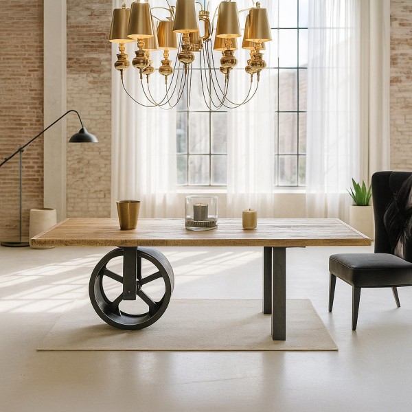 Industrieller Esstisch Dampfwalze