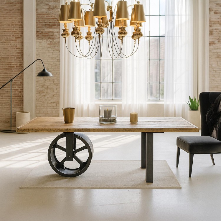 Industrieller Esstisch Dampfwalze