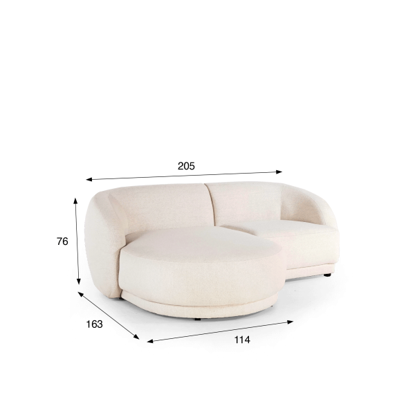 Ecksofa 3-Sitzer mit linker Récamiere – Elora