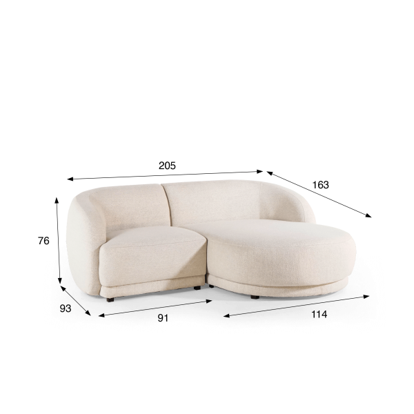 Ecksofa 3-Sitzer mit rechter Récamiere – Elora