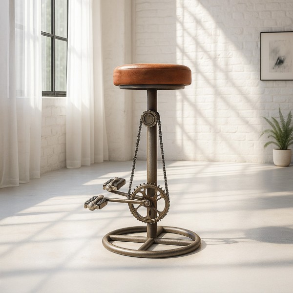 Industrieller Barhocker mit Pedalen