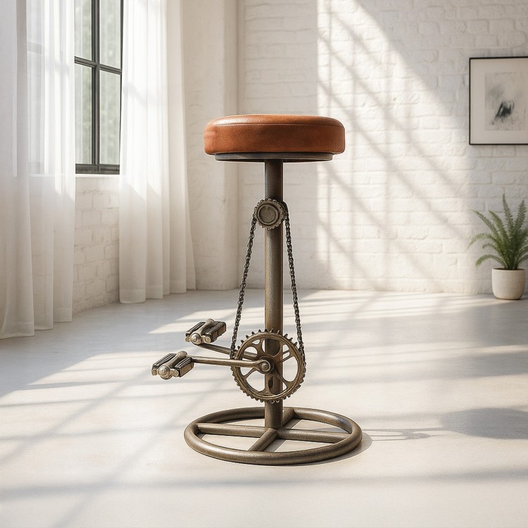 Industrieller Barhocker mit Pedalen