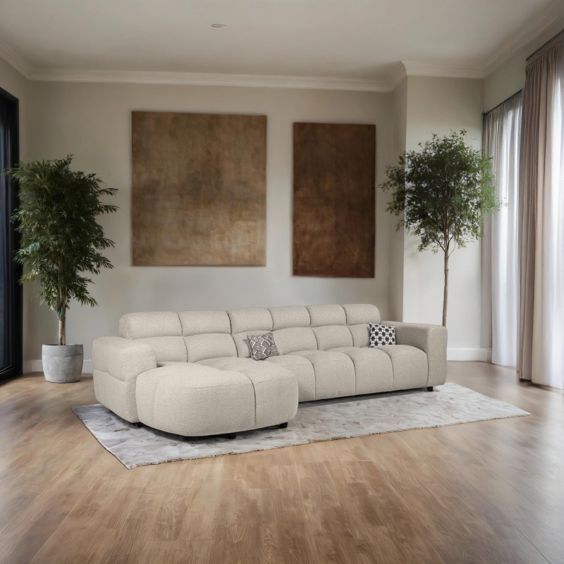 Ecksofa mit 4 Sitzplätzen und linker Meridienne – Elda