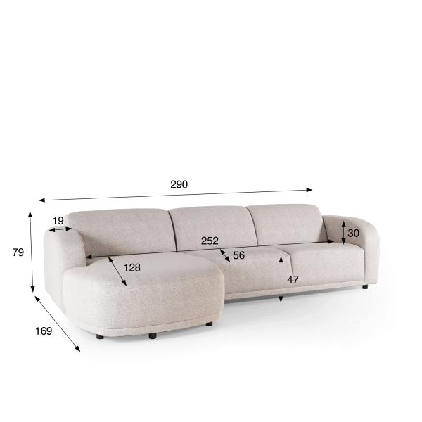 Ecksofa 4-Sitzer mit linker Méridienne – Syra