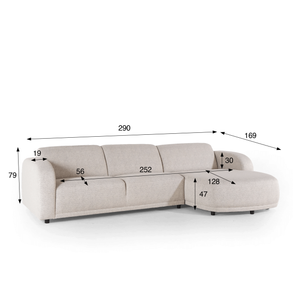 Ecksofa 4-Sitzer mit rechter Meridiane – Syra