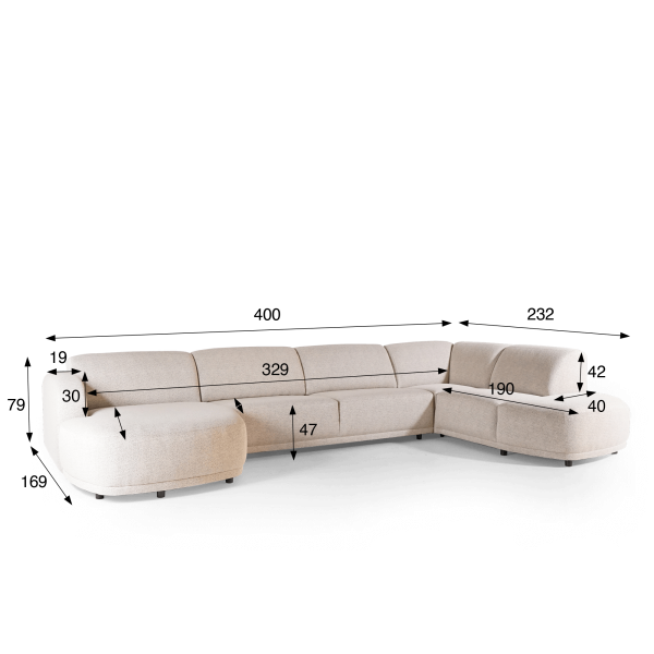 Panorama-Ecksofa XXL – Syra