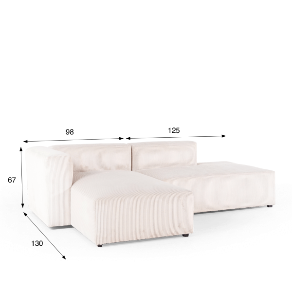 Ecksofa 3-Sitzer mit linker Méridienne, offen rechts – Lyra