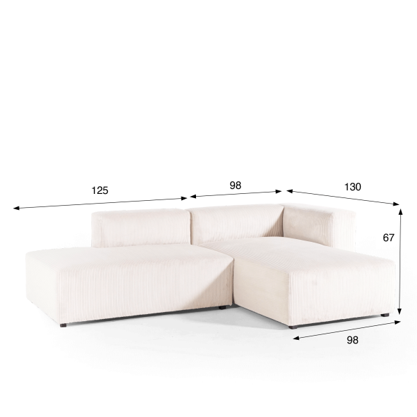 Ecksofa 3-Sitzer mit rechter Ottomane, links offen – Lyra