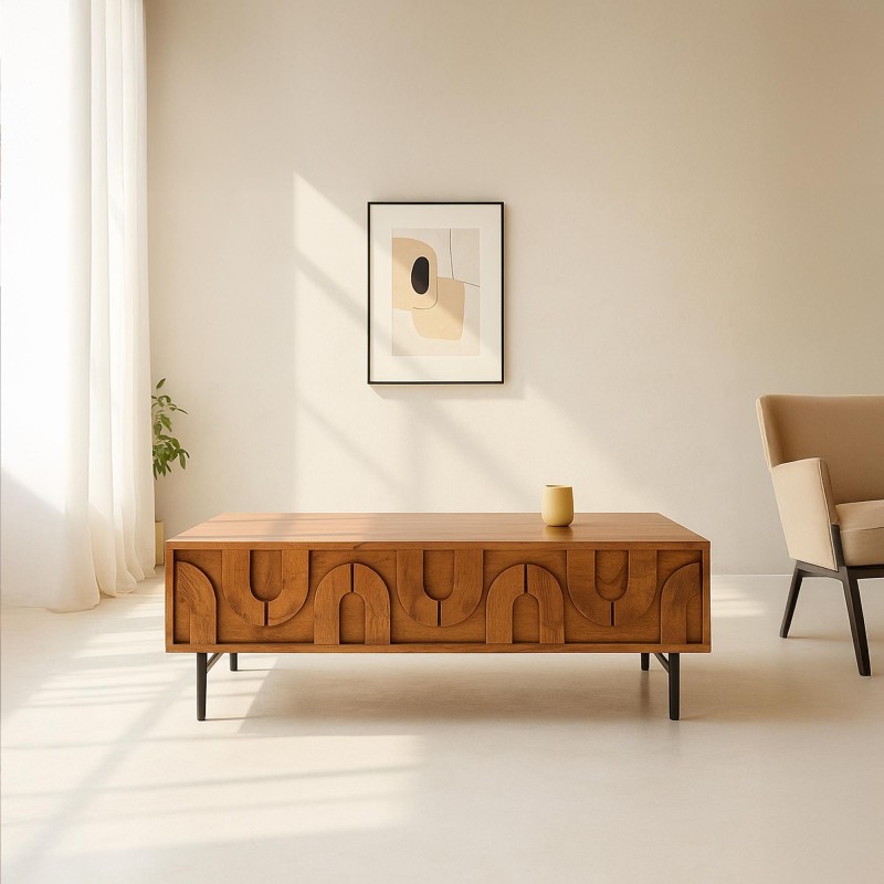 Couchtisch aus massivem Mangoholz – Flow