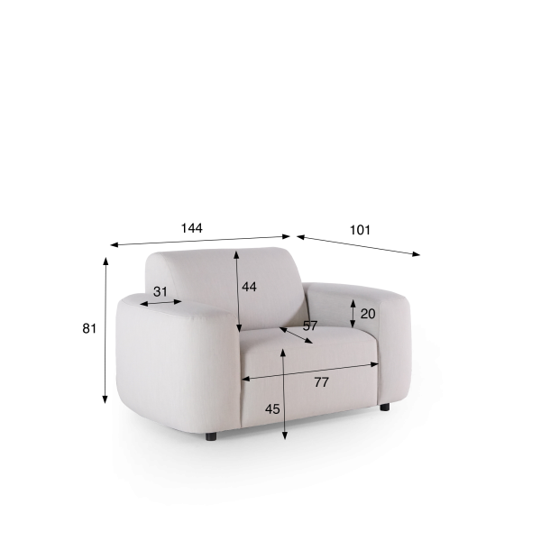 Sessel aus Stoff – Kala