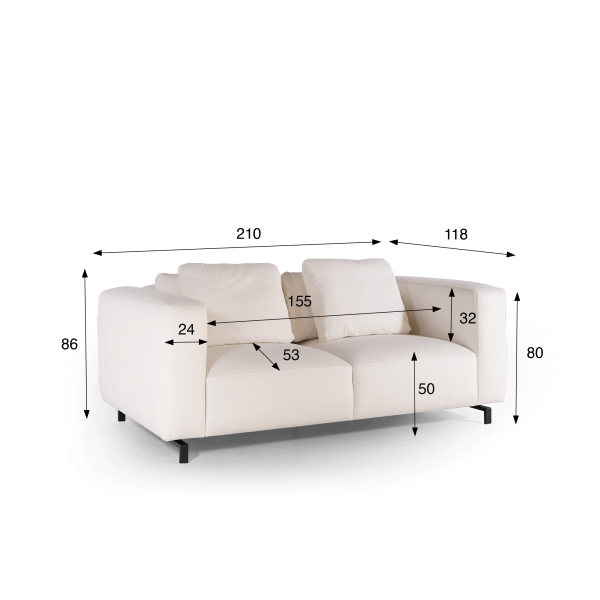 Modernes 3-Sitzer-Stoffsofa – Miro