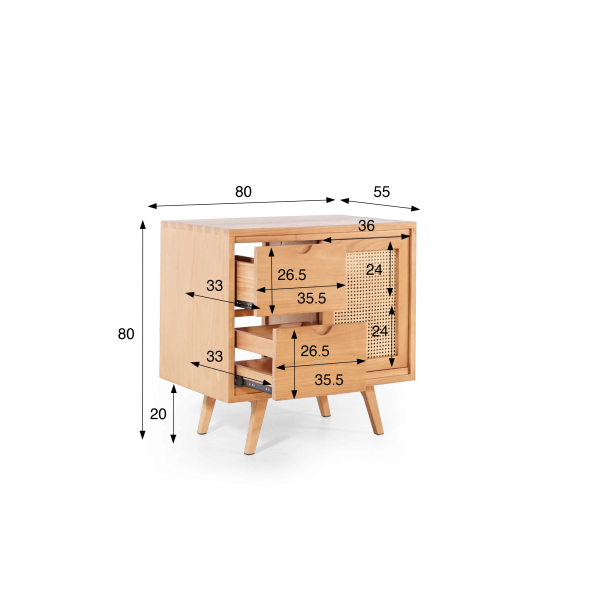 Badezimmermöbel aus Massivholz auf Füßen 80 cm - Anaya