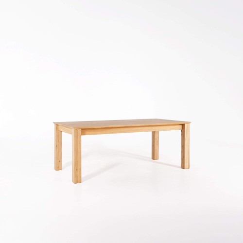 Esstisch aus Eichenholz 200 x 100 cm mit zwei Verlängerungsplatten à 50 cm