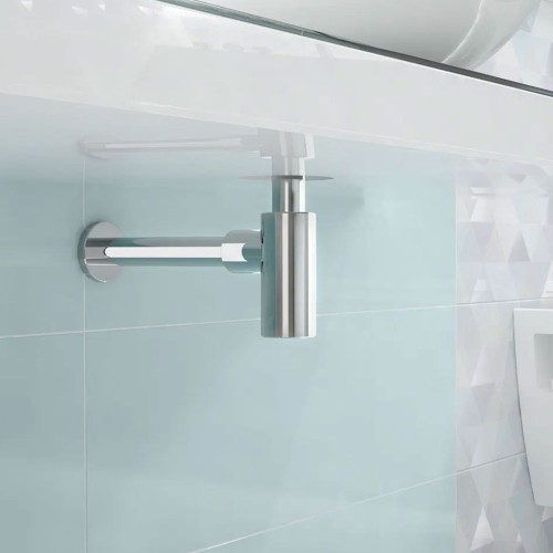 Siphon für Waschbecken im Badezimmer, verchromt