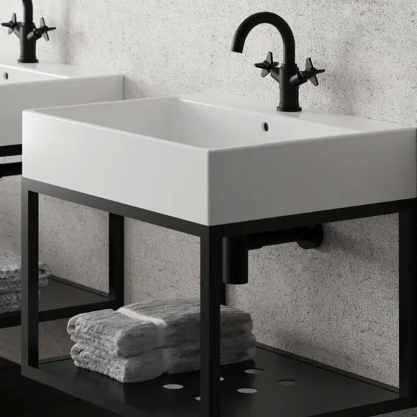 Siphon für Waschbecken im Badezimmer, Schwarz