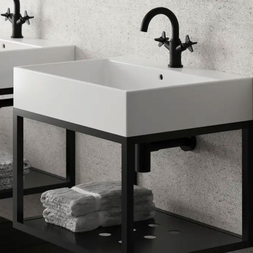 Siphon für Waschbecken im Badezimmer, Schwarz