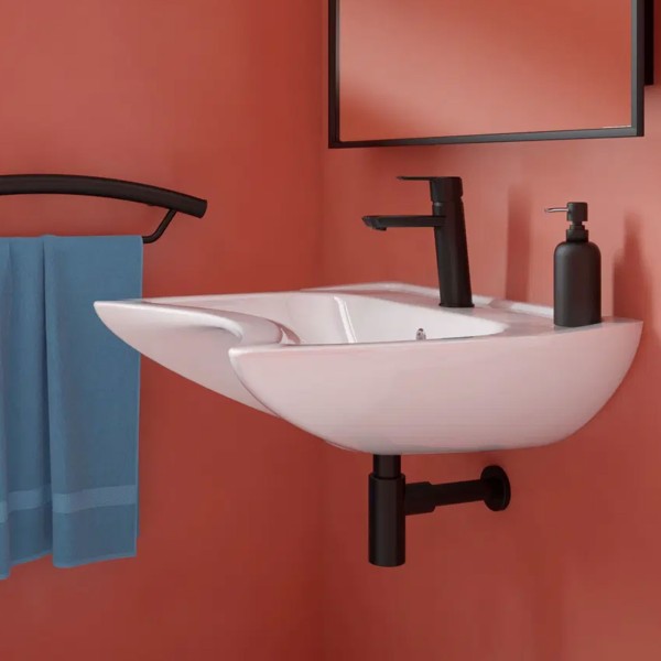Siphon für Waschbecken im Badezimmer, Schwarz