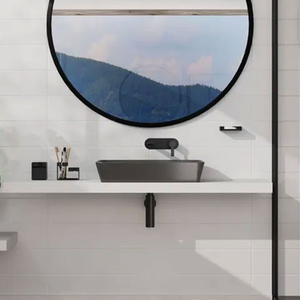 Siphon für Waschbecken im Badezimmer, Schwarz